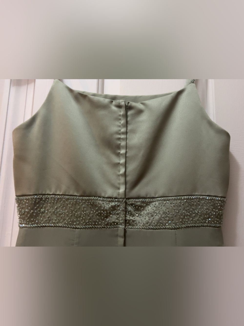 Alfred Angelo Sage Green Spaghetti-Strap Dress - Picture 13 of 17